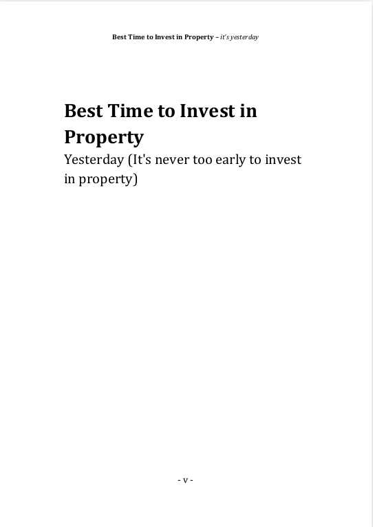 Best Time to Invest in Property eBook