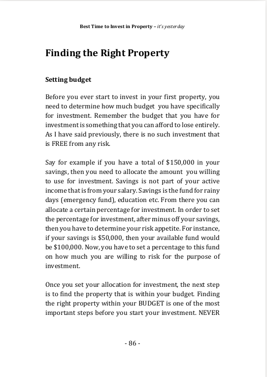 You need to set budget in everything that you do. Budget helps you in your investment